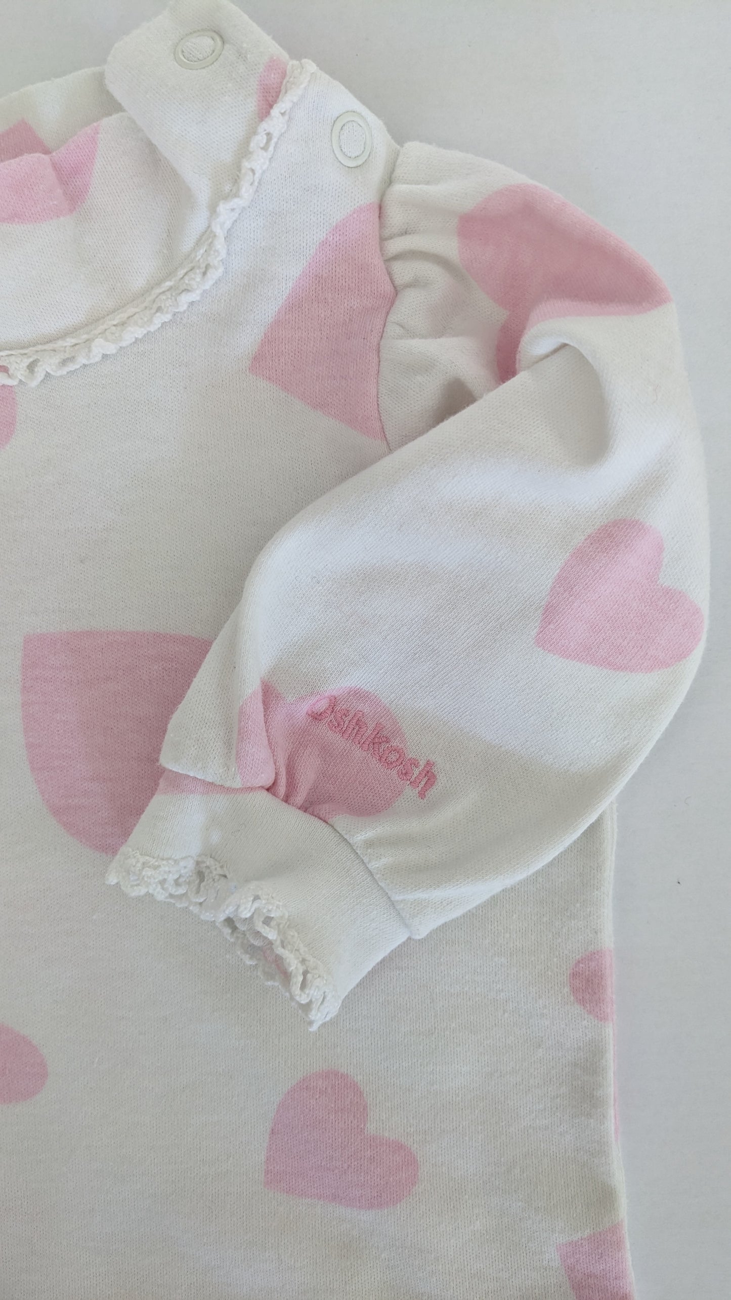 OshKosh b'Gosh vintage big hearts pink long sleeves shirt