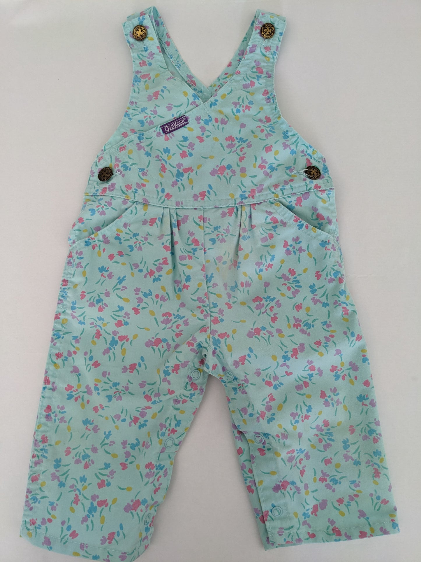 OshKosh b'Gosh vintage teal floral overall
