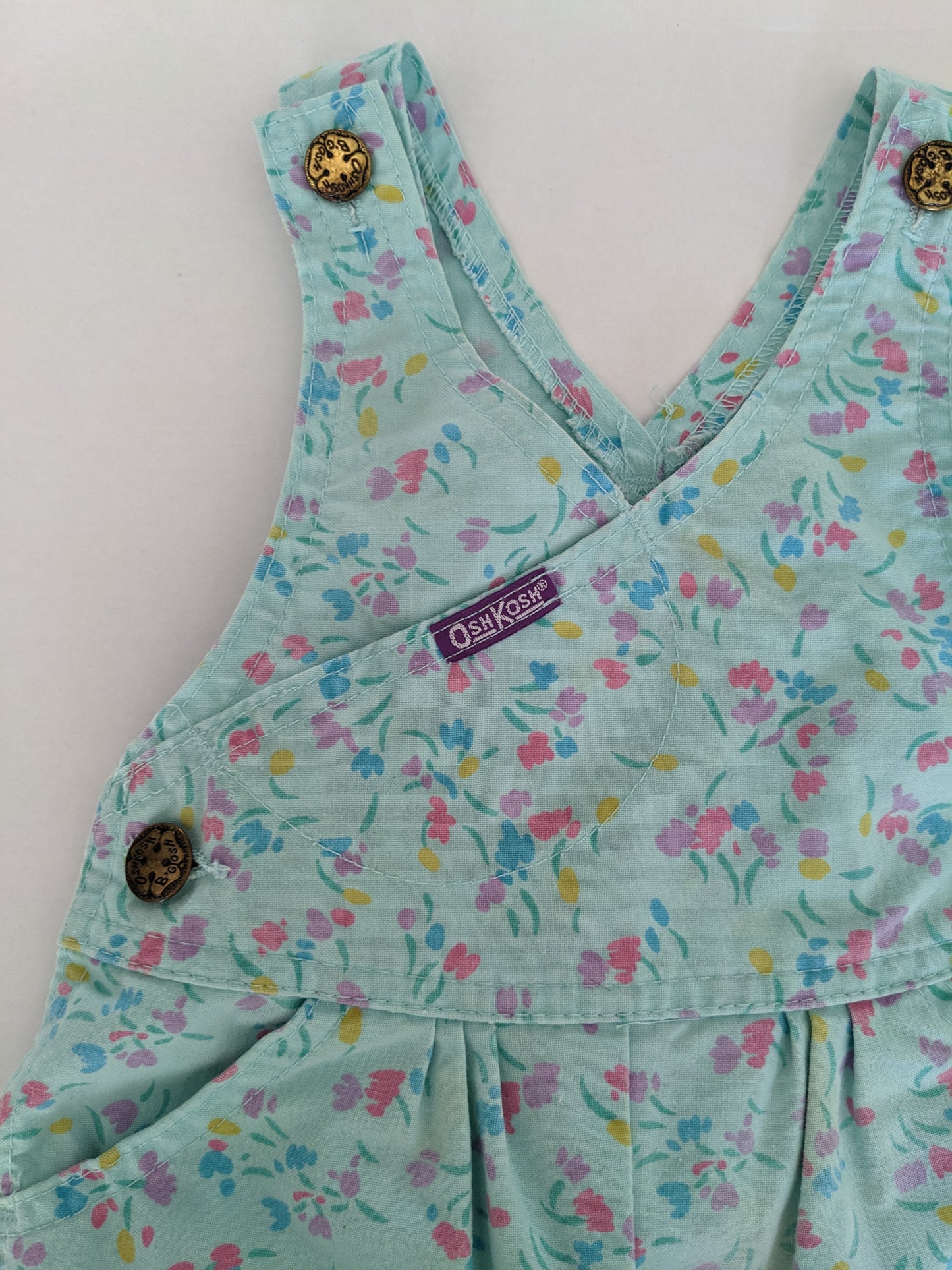 OshKosh b'Gosh vintage teal floral overall