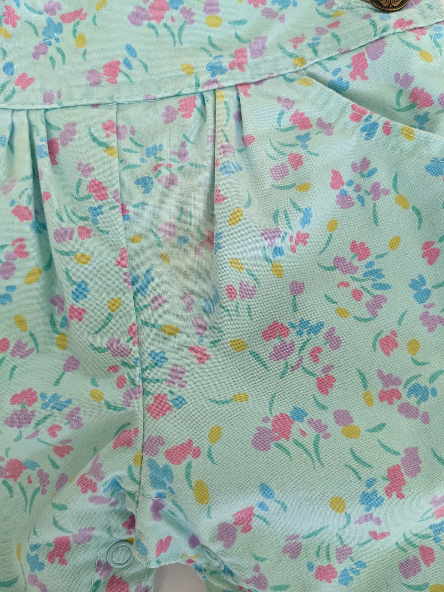 OshKosh b'Gosh vintage teal floral overall