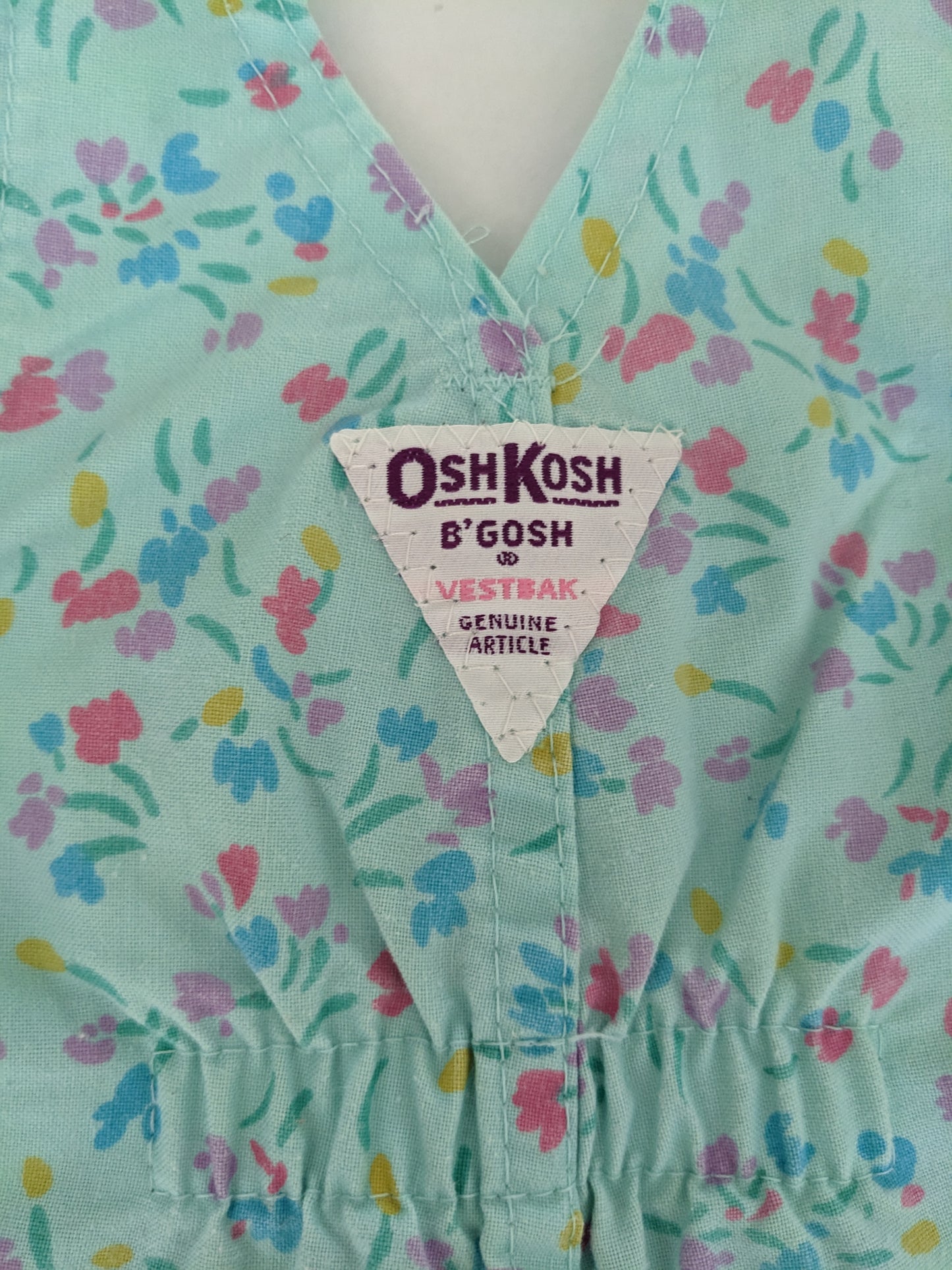 OshKosh b'Gosh vintage teal floral overall