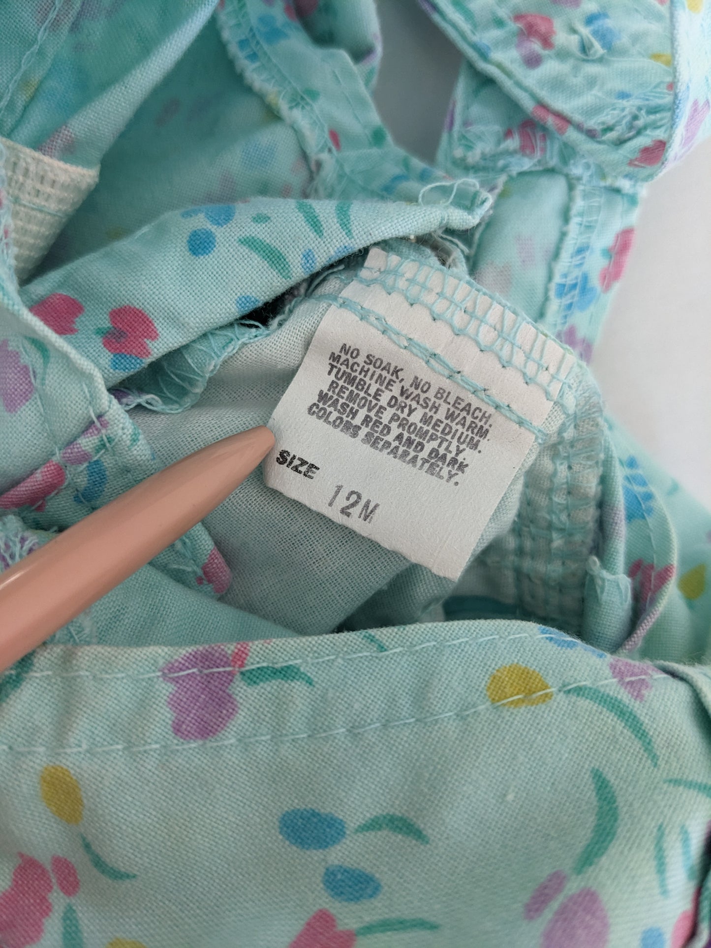 OshKosh b'Gosh vintage teal floral overall