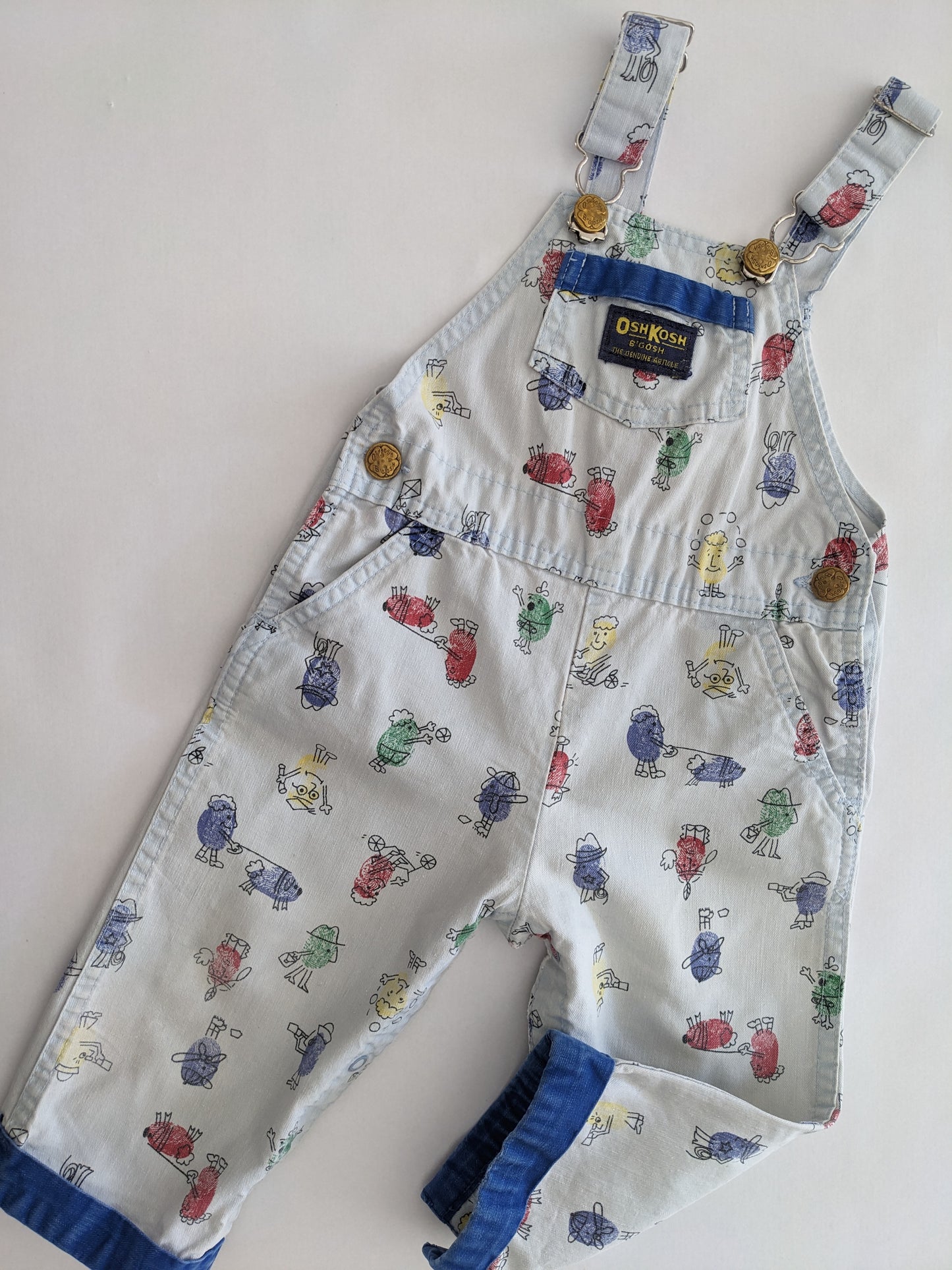 OshKosh b'Gosh vintage funny fingerprint overall
