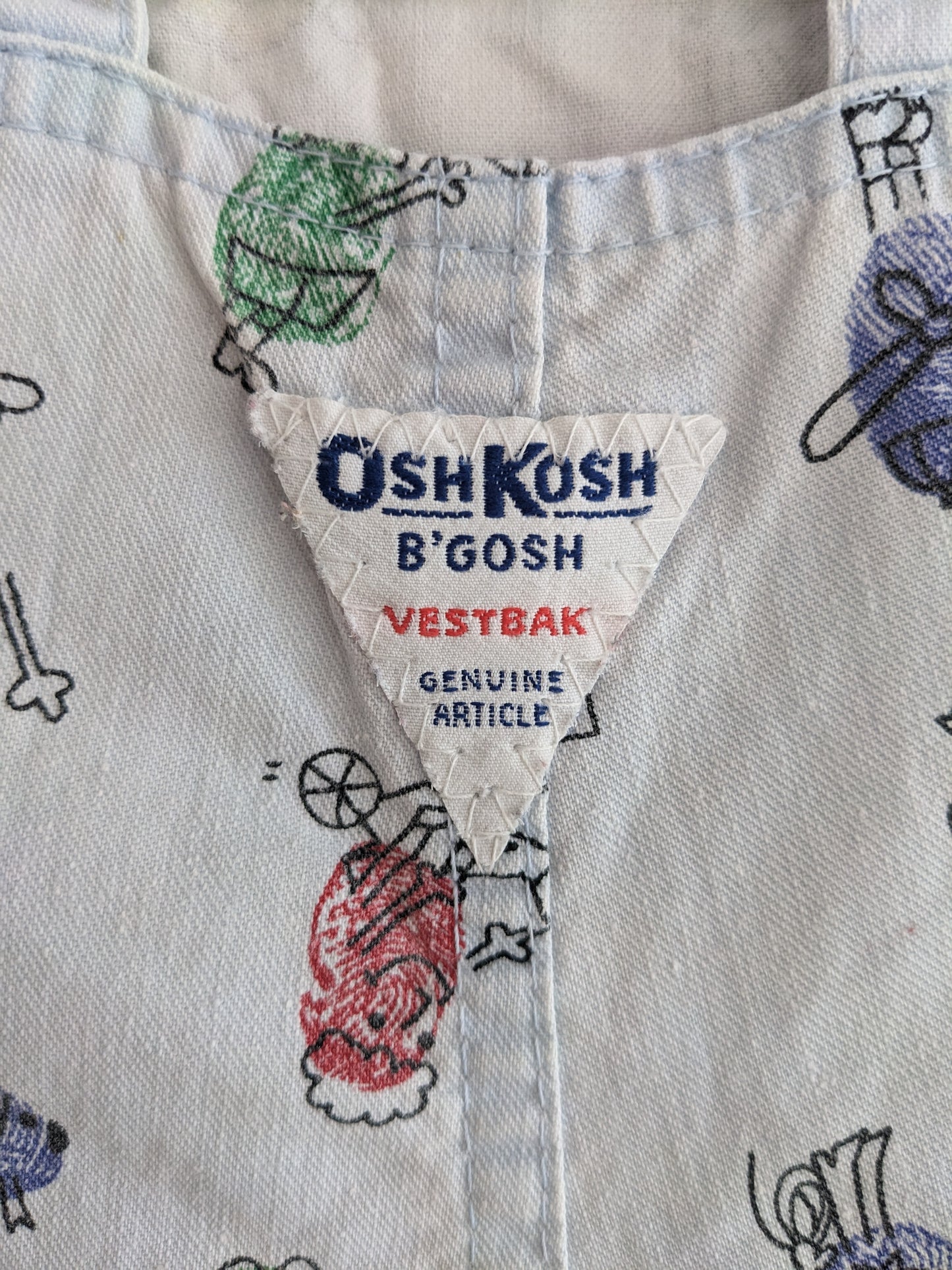 OshKosh b'Gosh vintage funny fingerprint overall