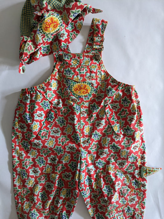 Oilily vintage rose overall with matching hat