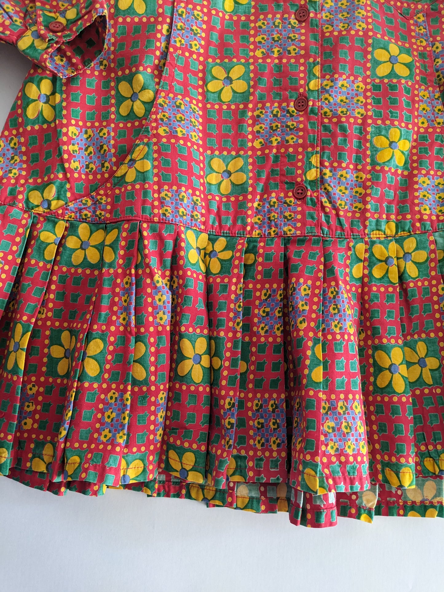 Oilily vintage flower dress with pleated red skirt