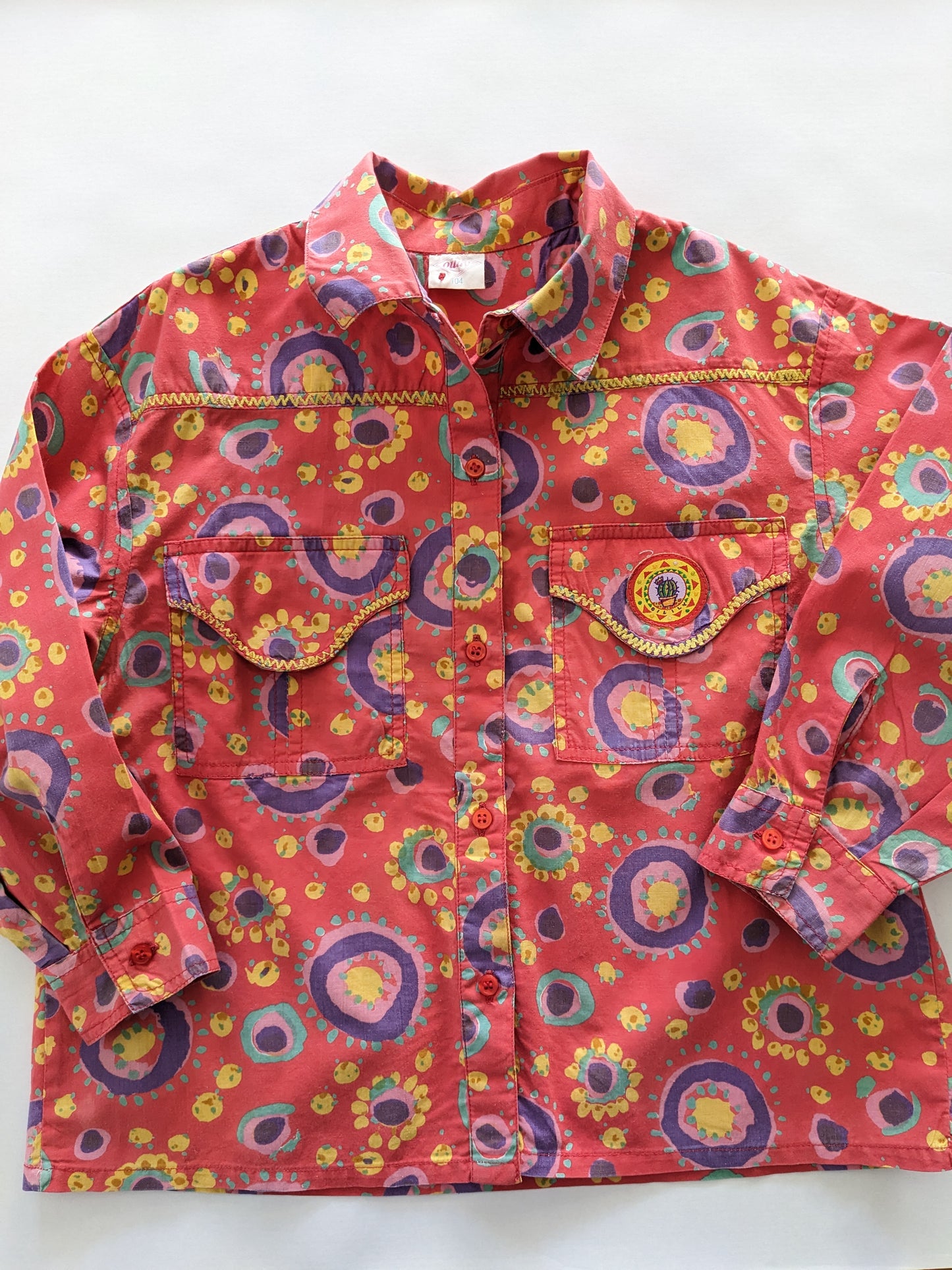 Oilily vintage abstract circle print western style shirt