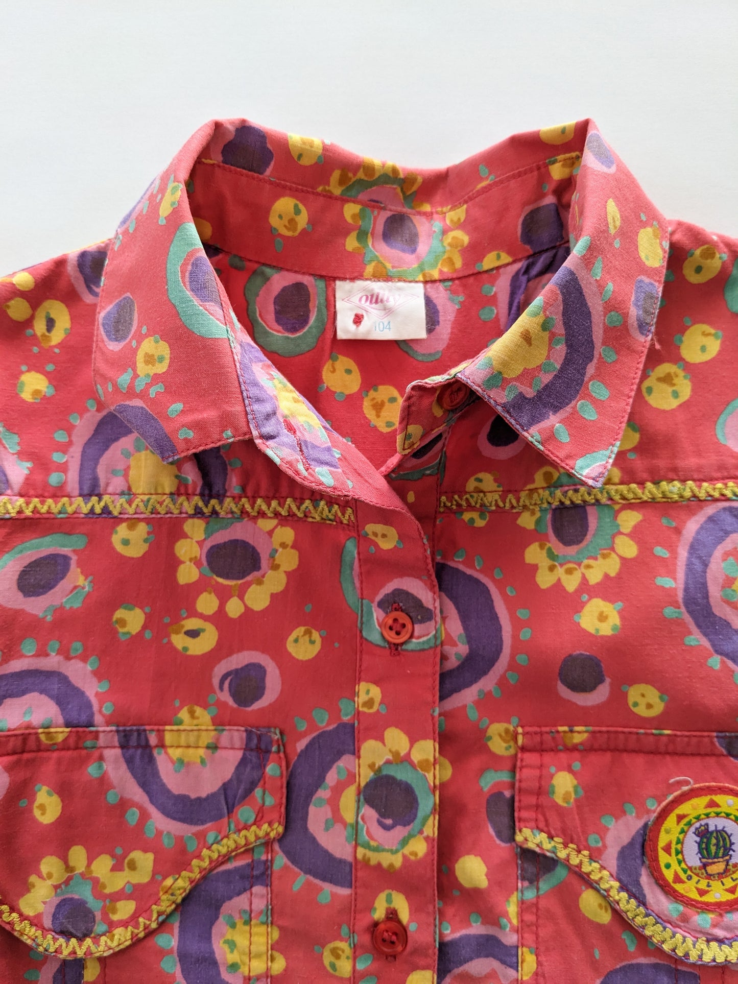 Oilily vintage abstract circle print western style shirt