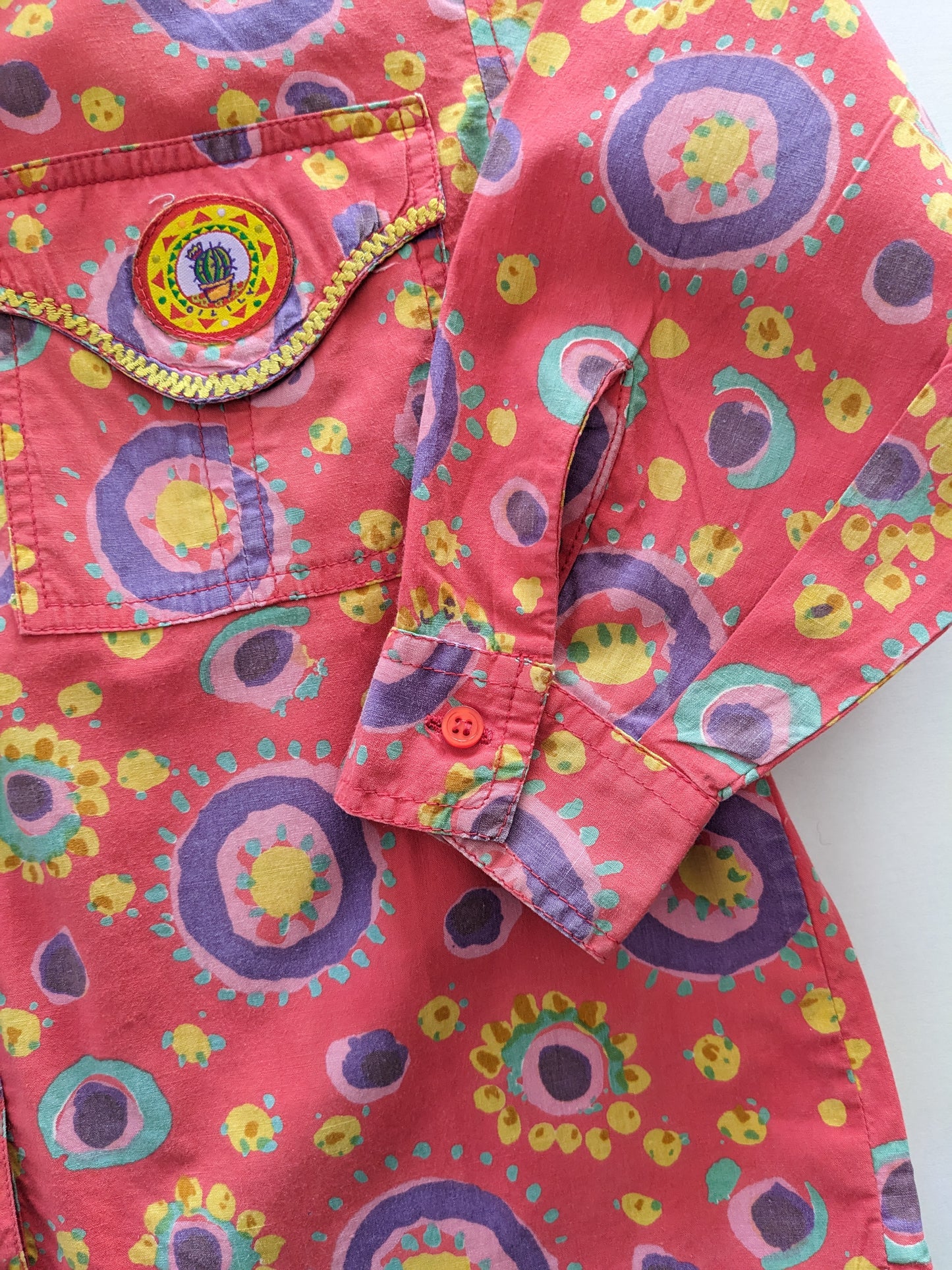 Oilily vintage abstract circle print western style shirt