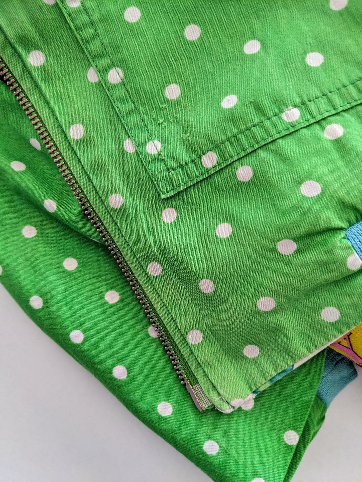 Oilily vintage reversible flower and polka dot jacket