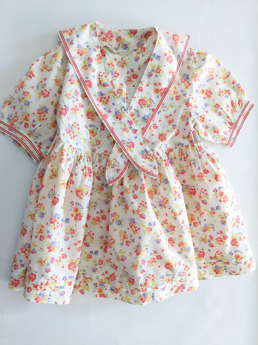 Oilily vintage delicate flower dress with sailor collar