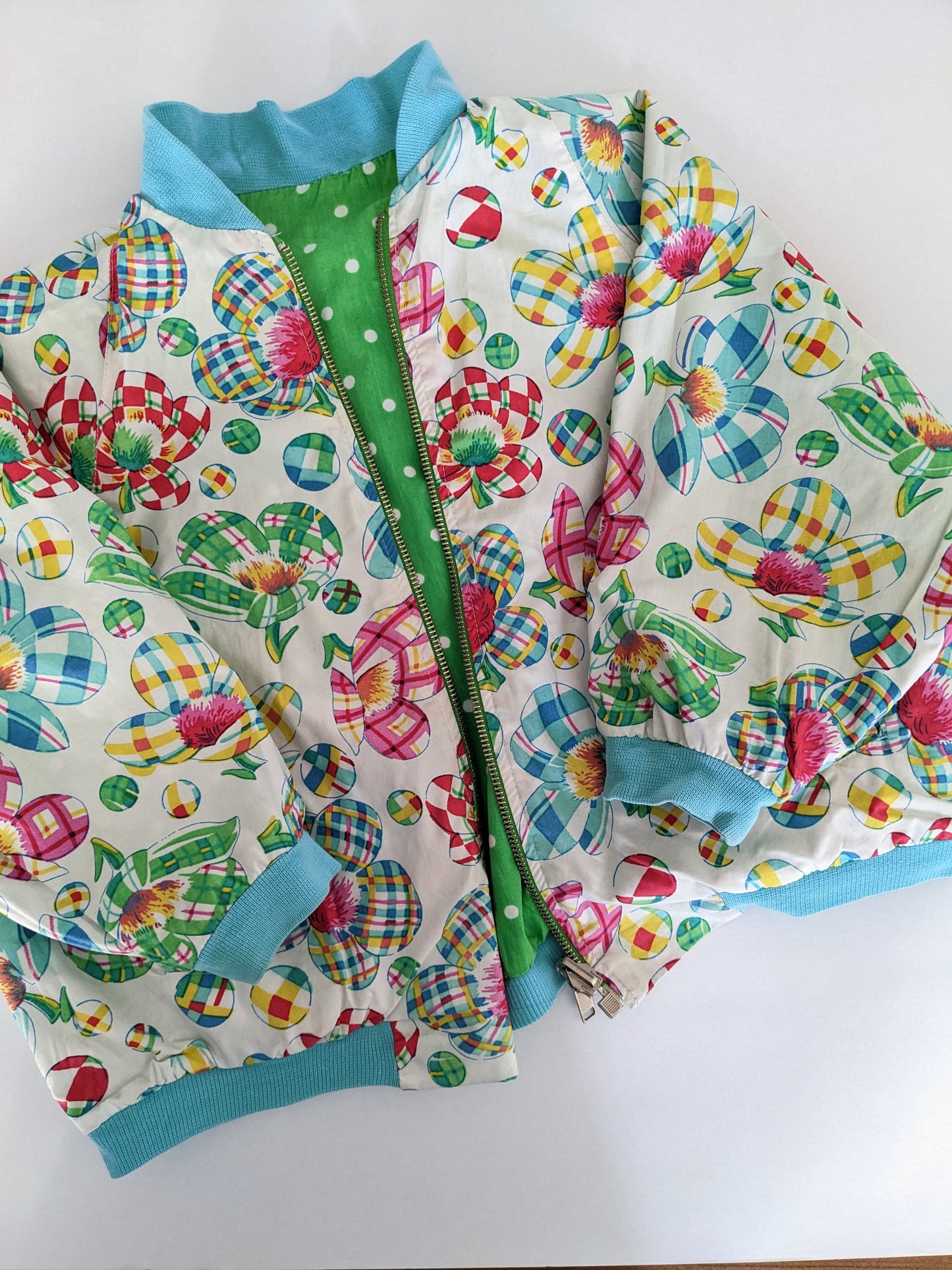 Oilily vintage reversible flower and polka dot jacket