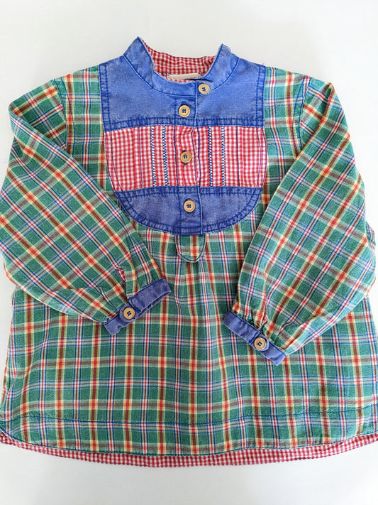 Oilily vintage Korean style check mix shirt