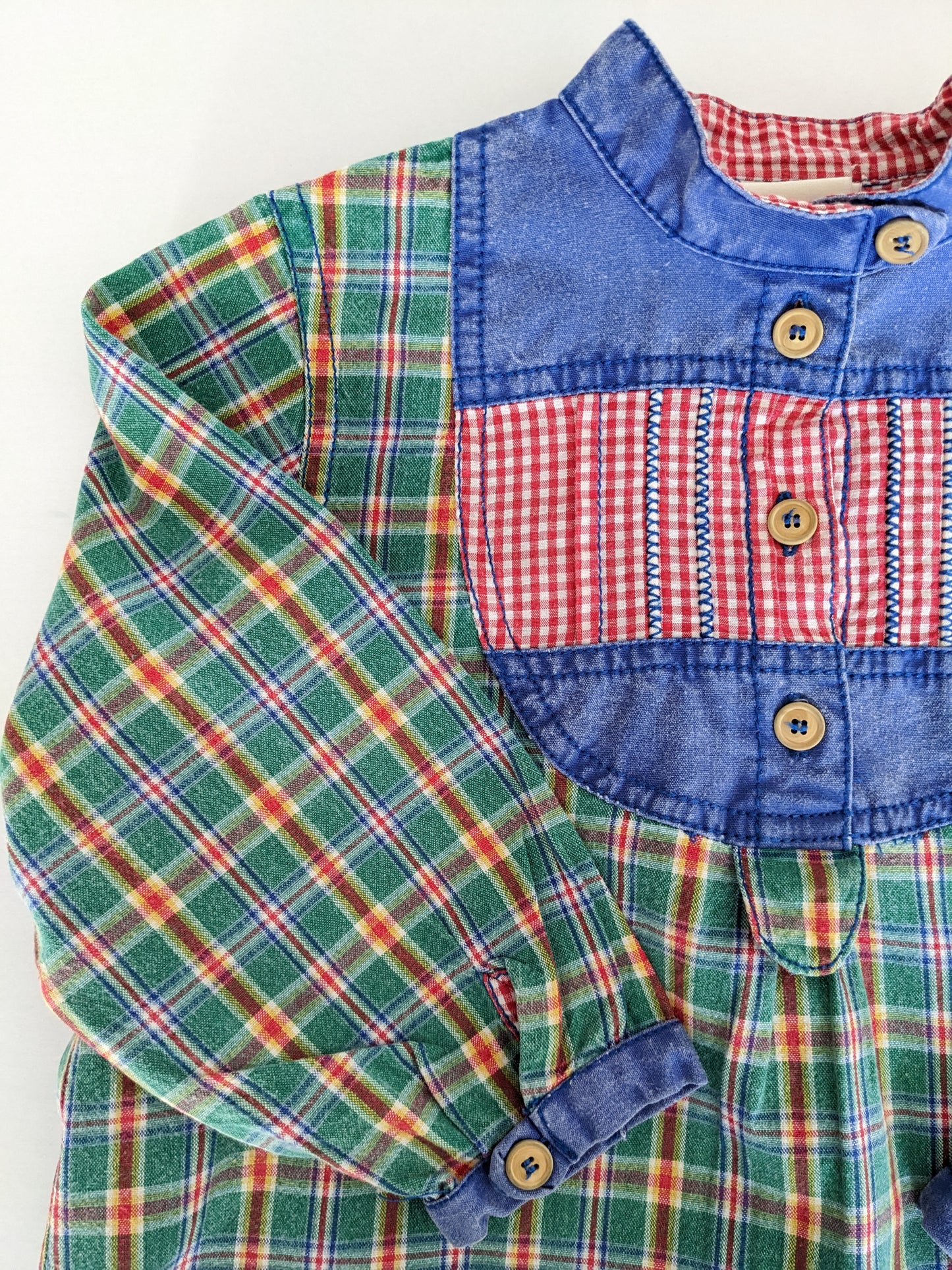 Oilily vintage Korean style check mix shirt