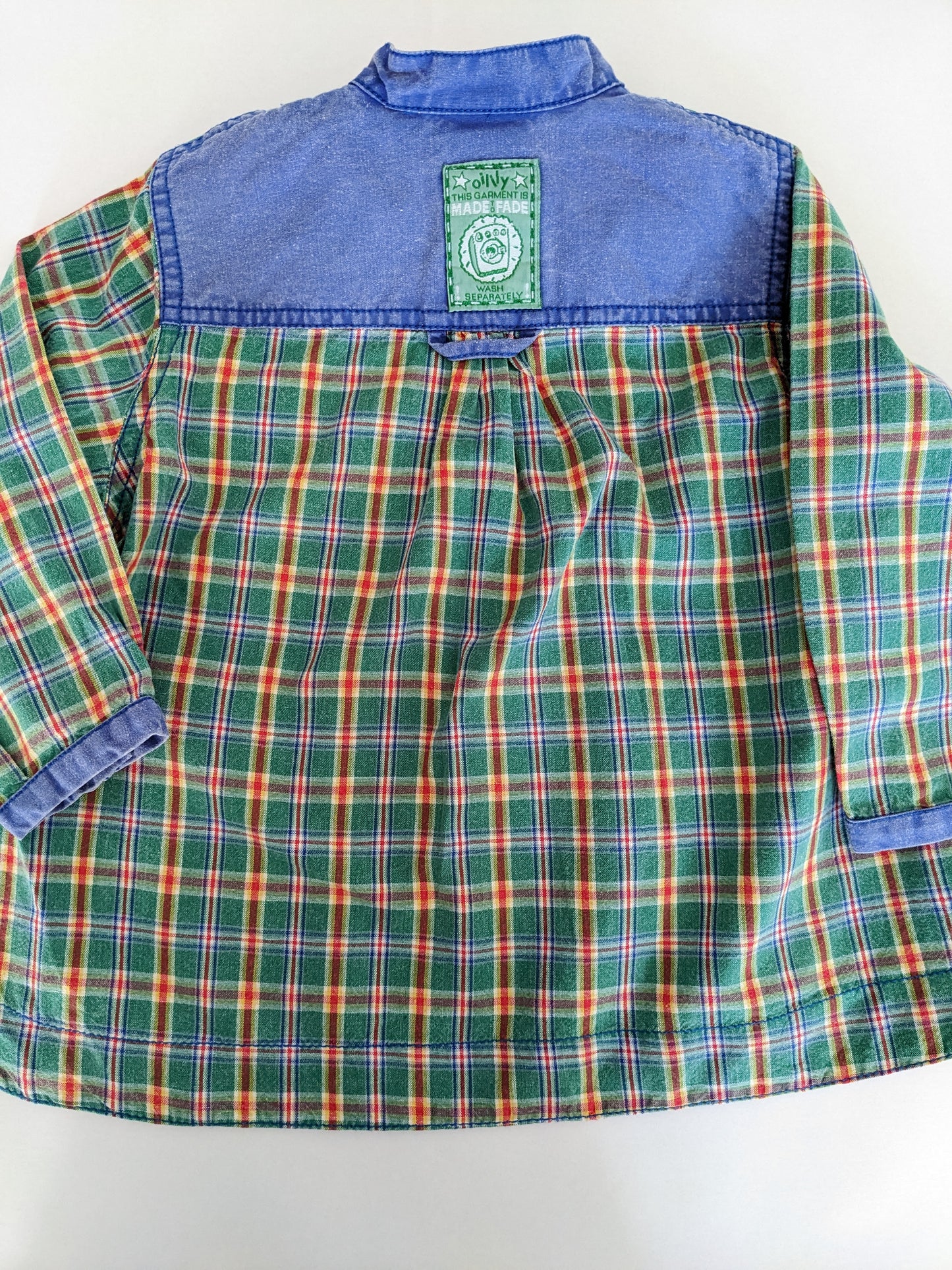 Oilily vintage Korean style check mix shirt