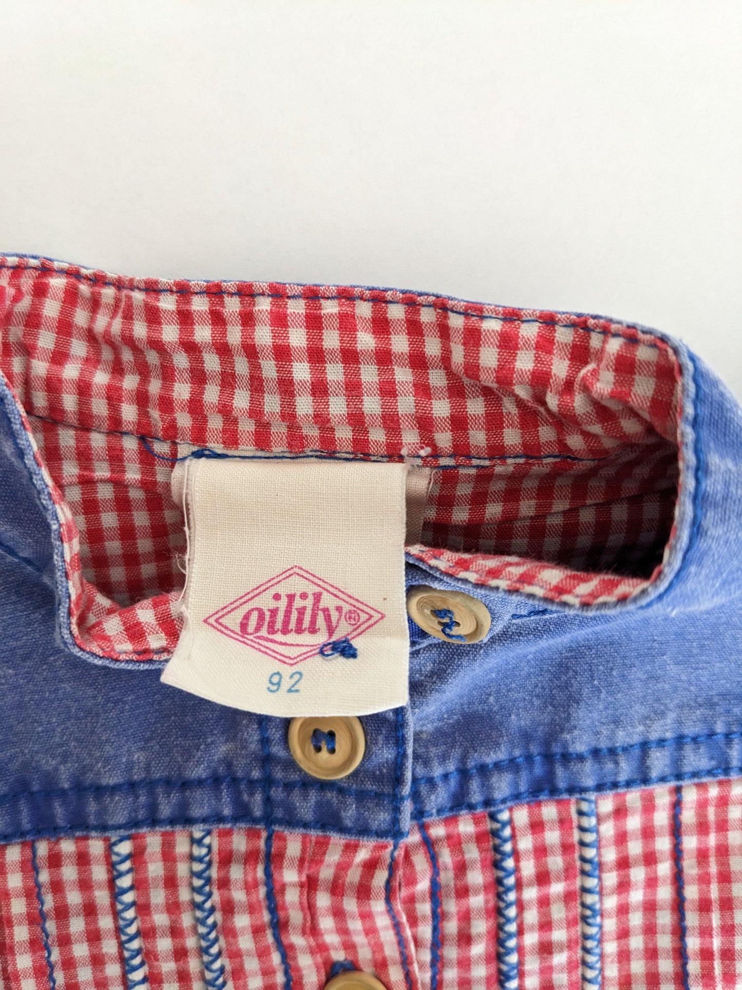 Oilily vintage Korean style check mix shirt