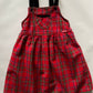OshKosh b'Gosh red flannel vintage overall skirt with velvet
