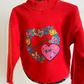 Red "Lovely Girl" Flower Sweatshirt