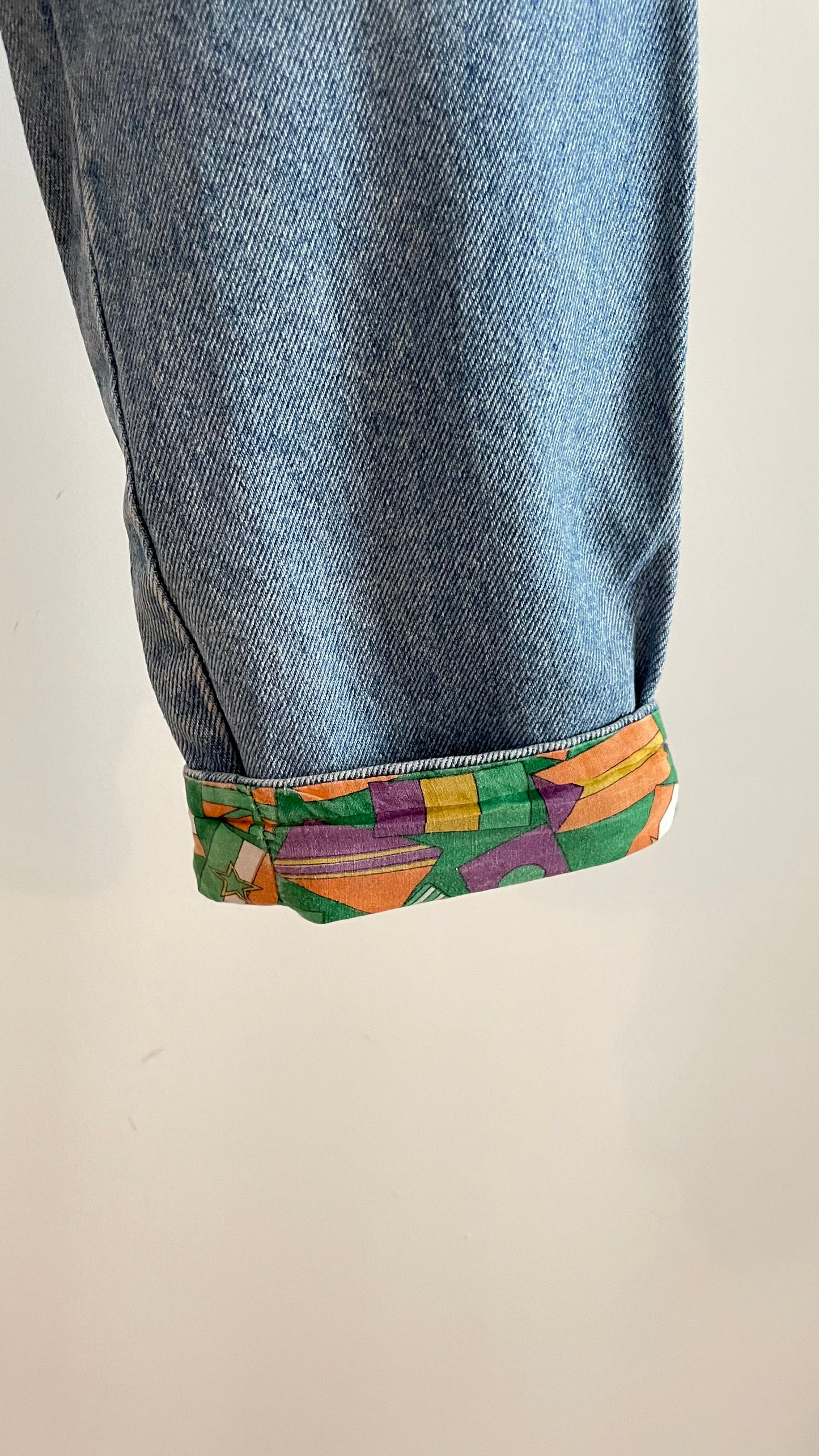 Denim Jeans with flag fabric