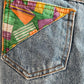 Denim Jeans with flag fabric