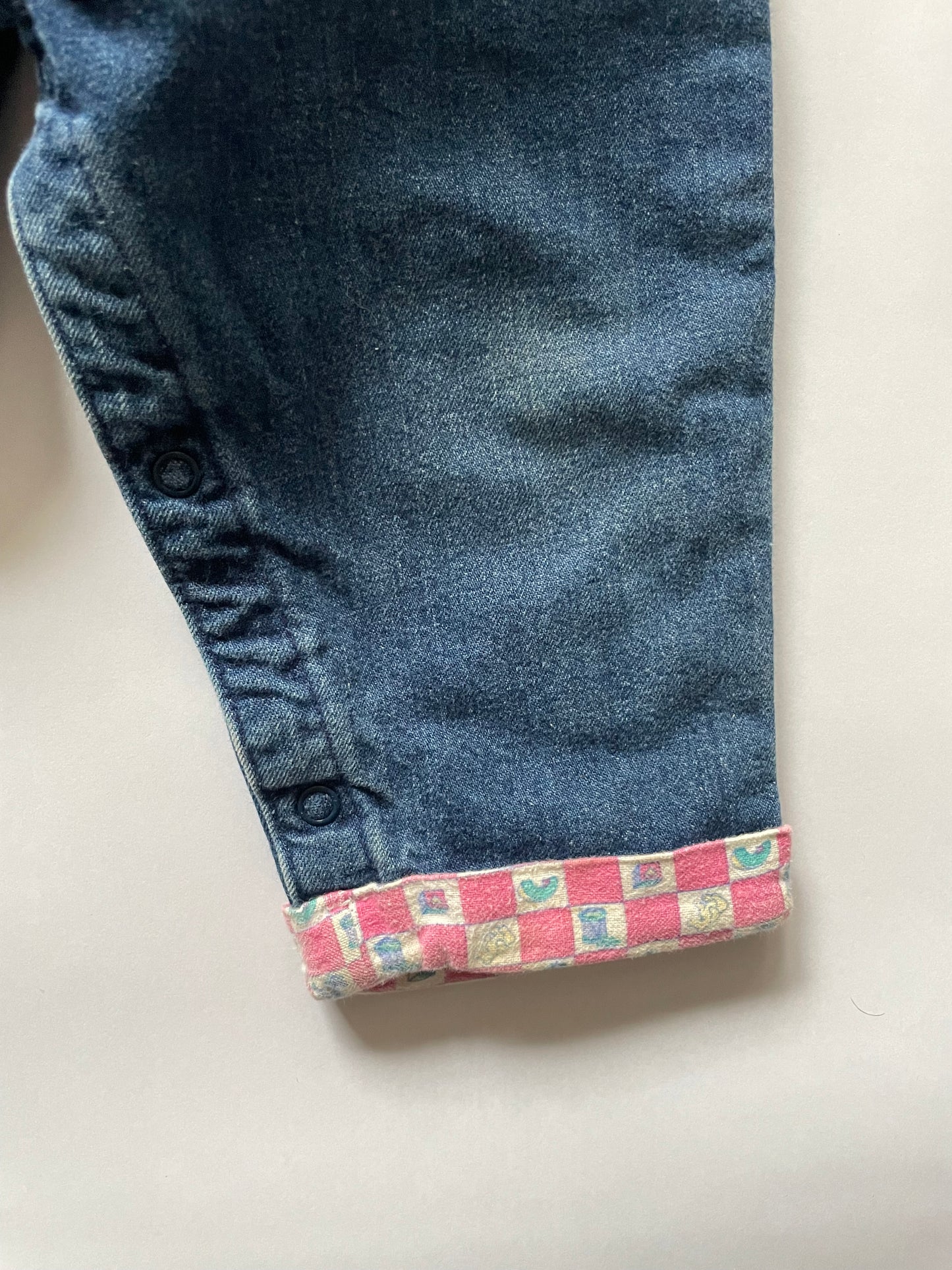 OshKosh b'Gosh Vintage Overall with toy and check fabric