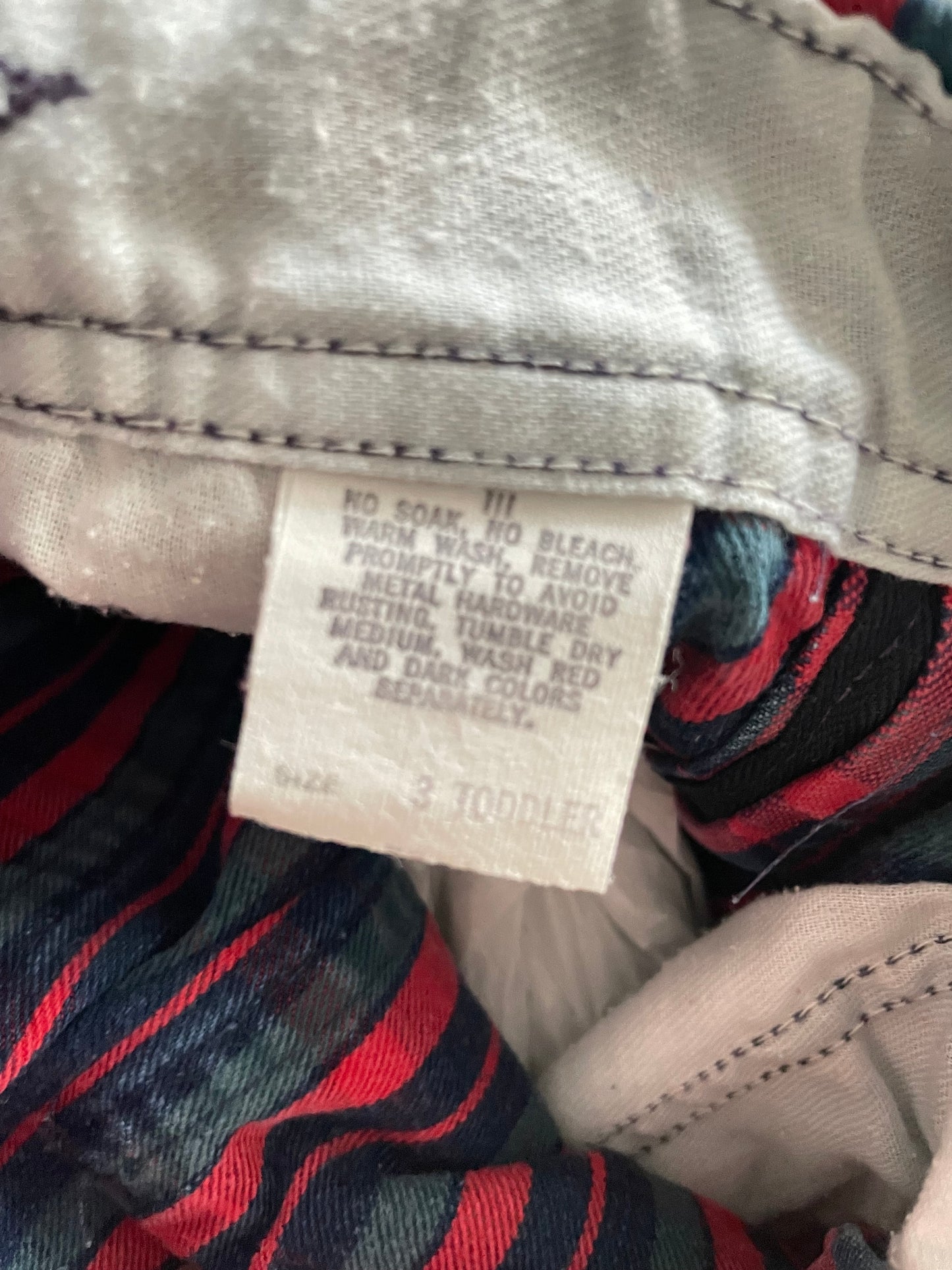 OshKosh b'Gosh Vintage denim red green check overall