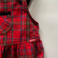 OshKosh b'Gosh red flannel vintage overall skirt with velvet