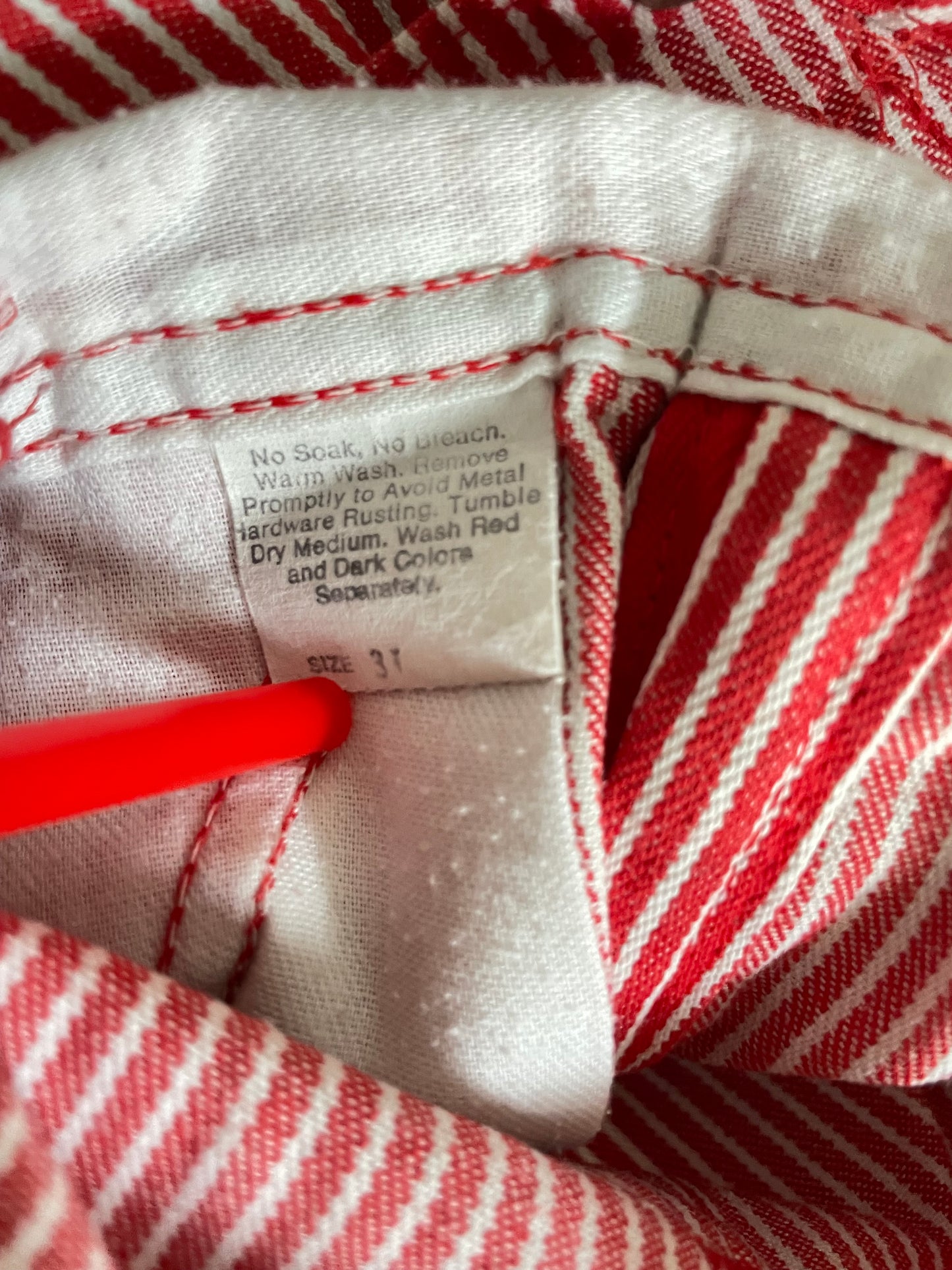 OshKosh b'Gosh Vintage denim red hickory stripes overall