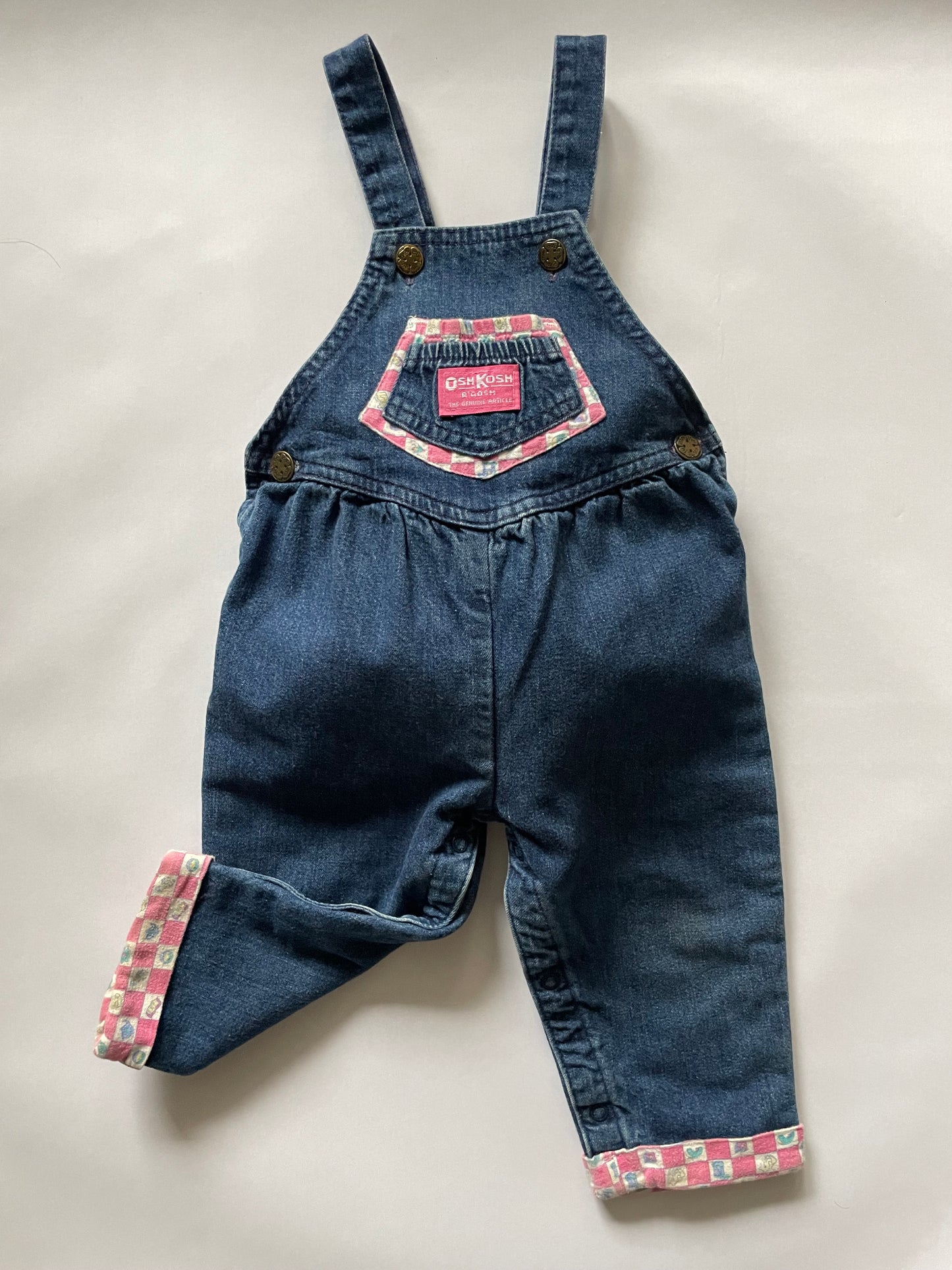 OshKosh b'Gosh Vintage Overall with toy and check fabric