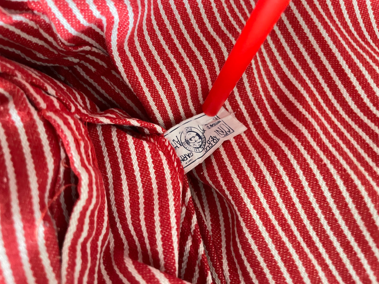 OshKosh b'Gosh Vintage denim red hickory stripes overall