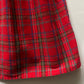 OshKosh b'Gosh red flannel vintage overall skirt with velvet