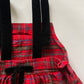 OshKosh b'Gosh red flannel vintage overall skirt with velvet