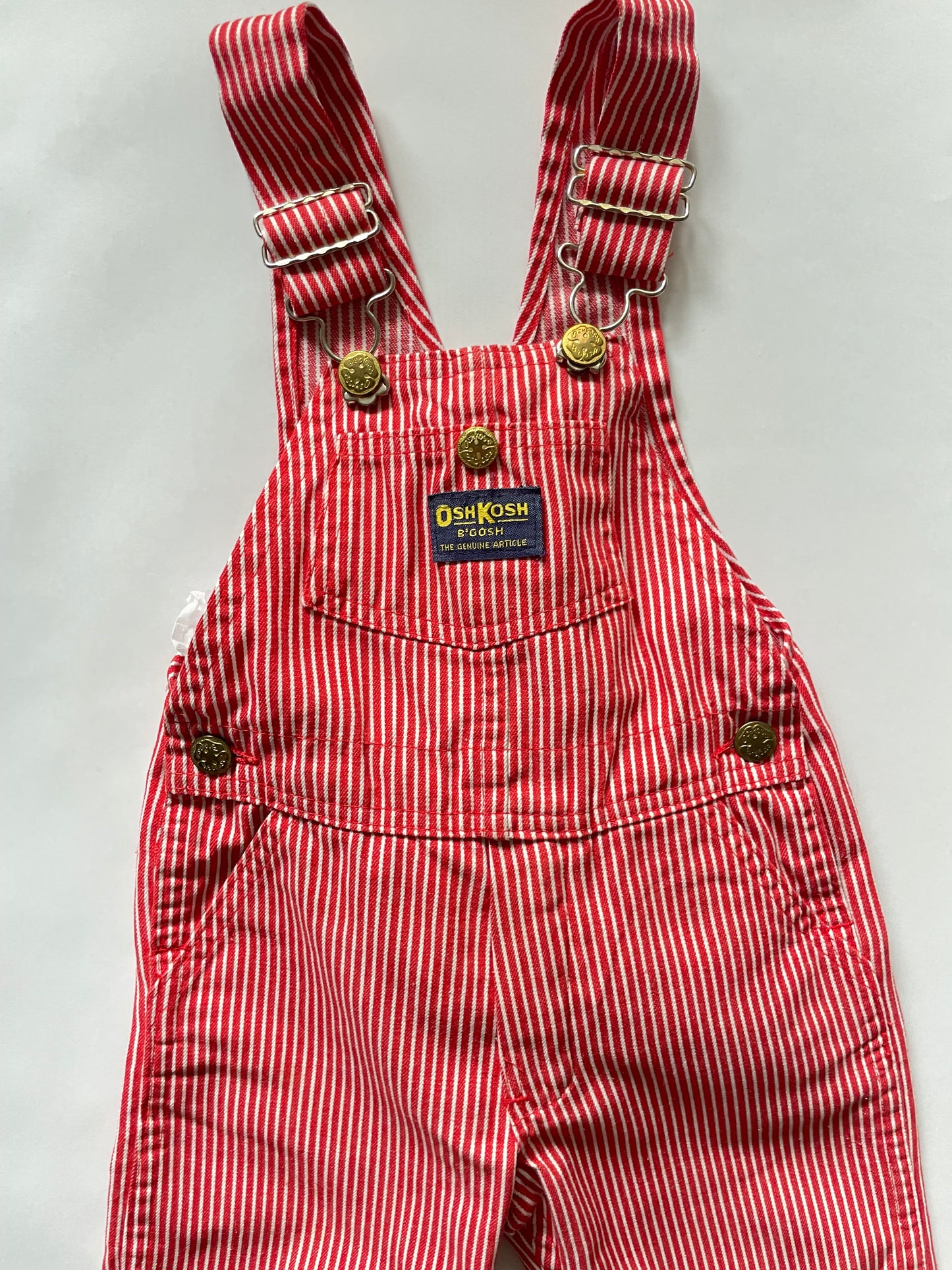 OshKosh b'Gosh Vintage denim red hickory stripes overall