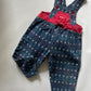OshKosh b'Gosh Vintage Overall in daisy and heart denim with Bow