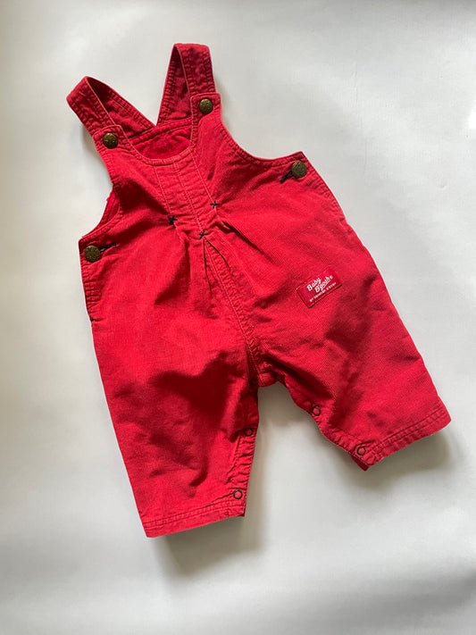 OshKosh b'Gosh vintage red corduroy baby overall