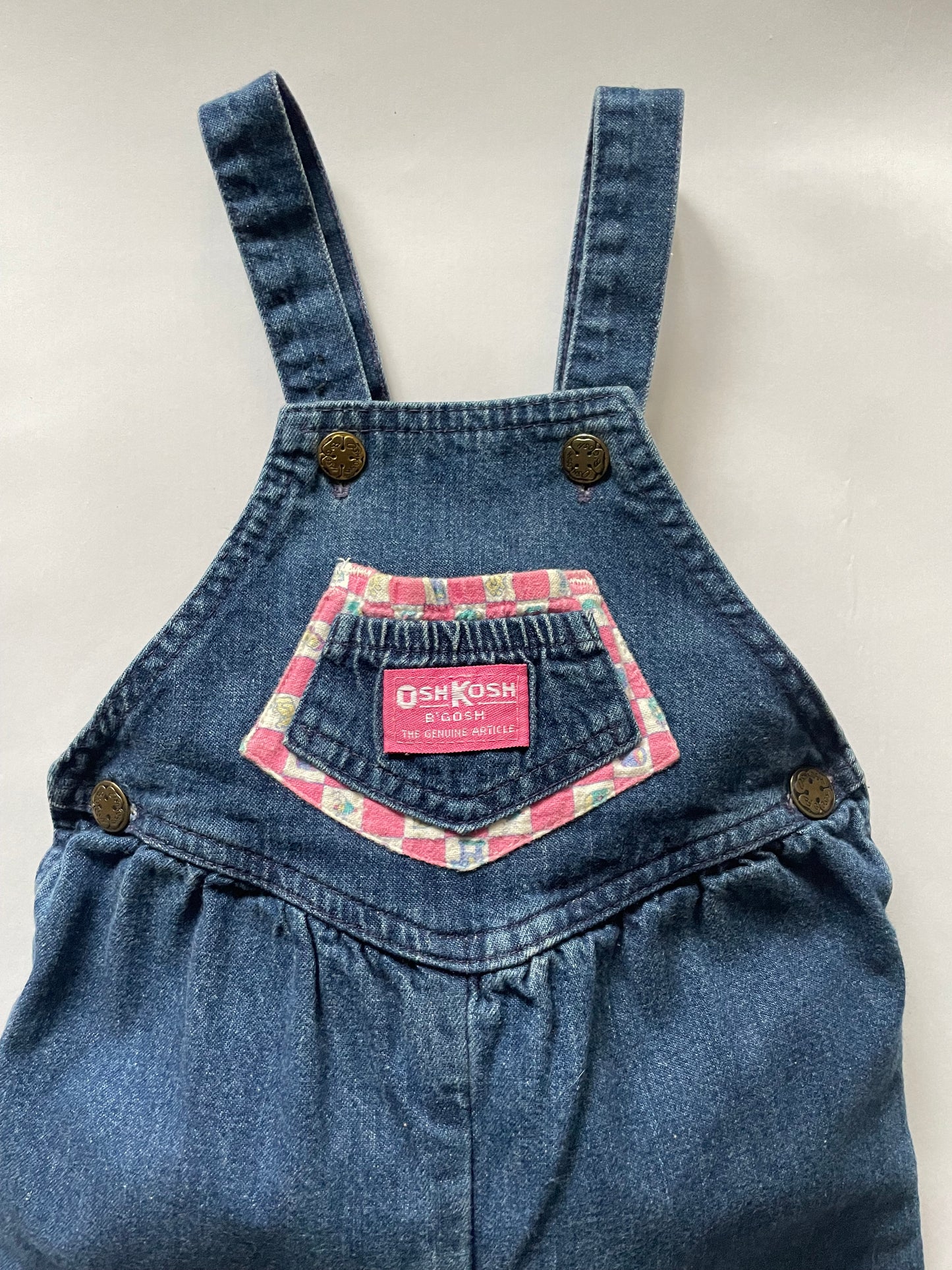 OshKosh b'Gosh Vintage Overall with toy and check fabric