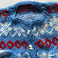 Handmade vintage knitted cardigan with duck buttons