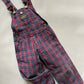 OshKosh b'Gosh Vintage denim red green check overall