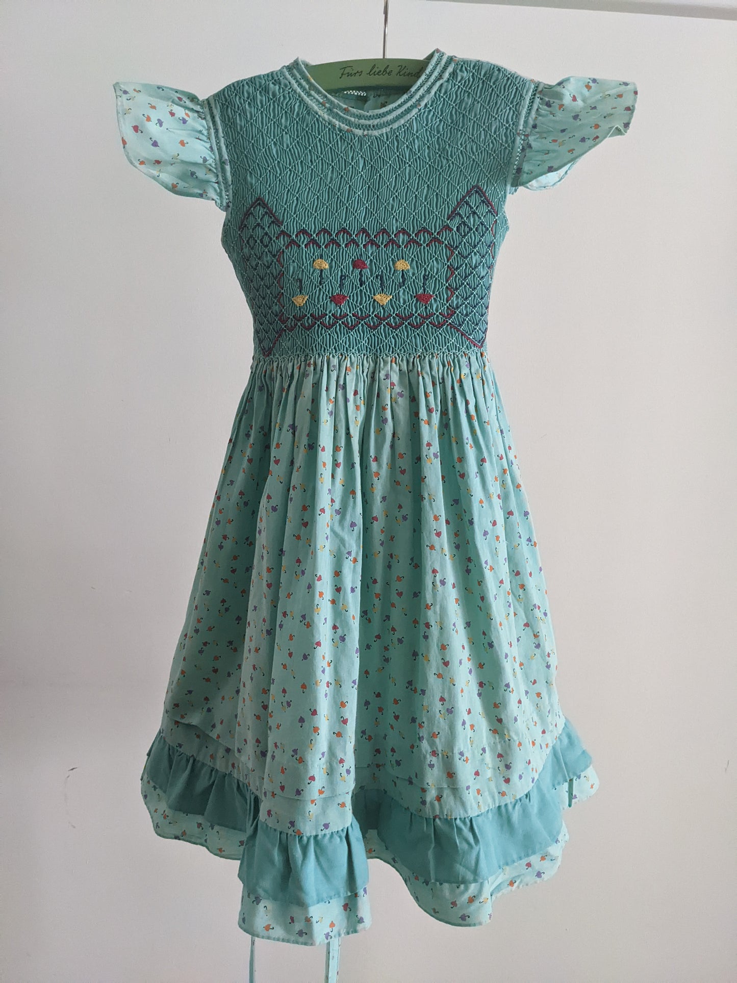 60's smocked dress with little umbrella 116