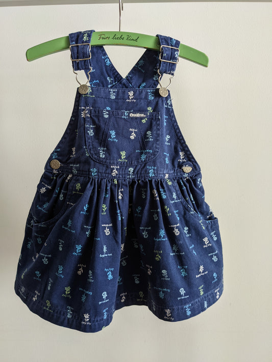 OshKosh b'Gosh blue pretty flower overall skirt 92