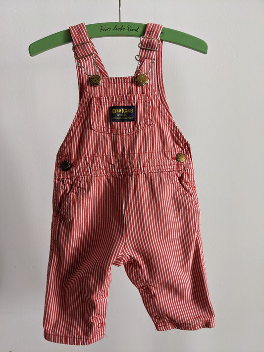 OshKosh b'Gosh denim red hickory stripes overall 74 USA