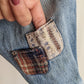 Flannel Patched Denim Jeans