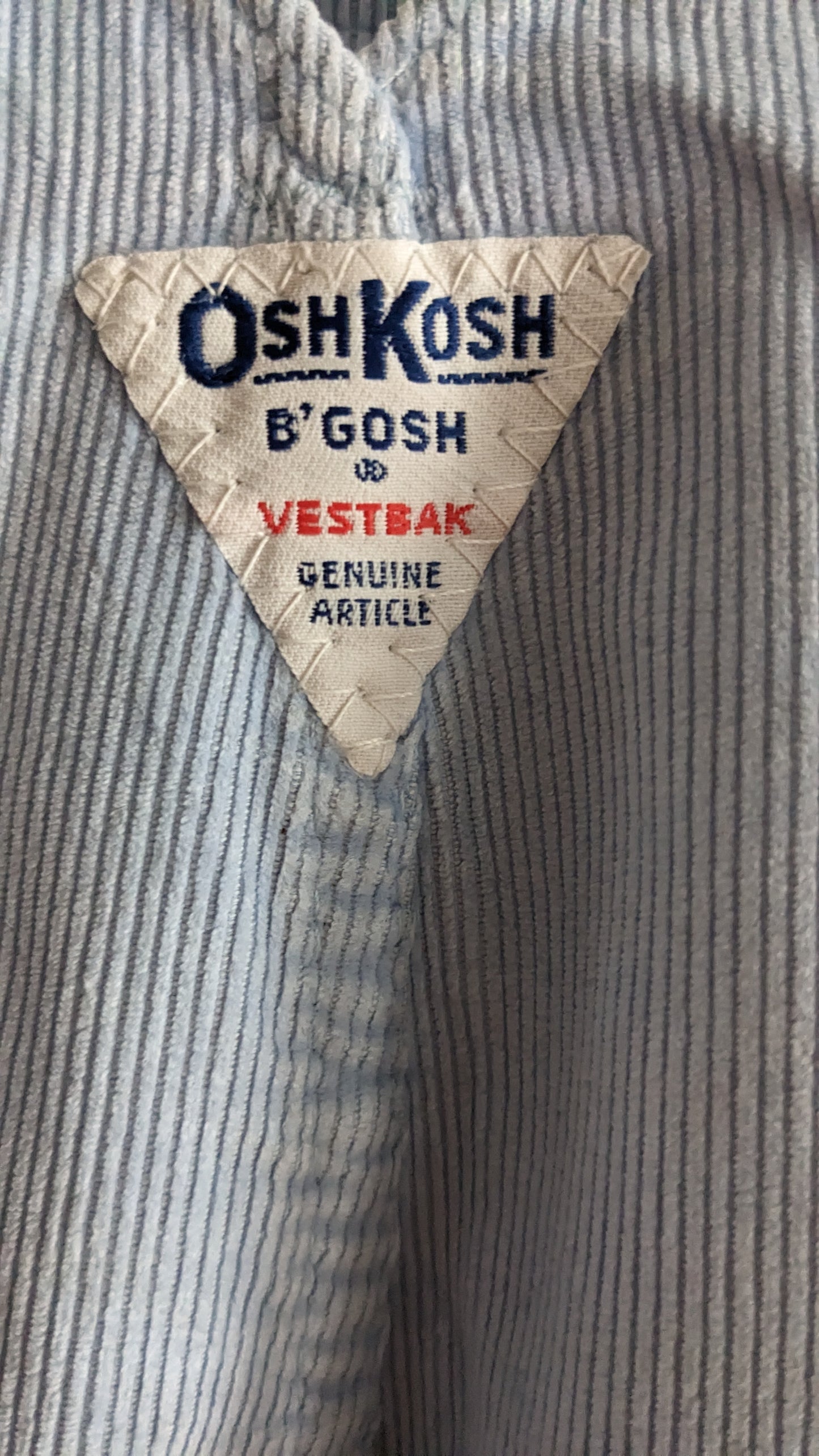 OshKosh b'Gosh light blue corduroy overall USA