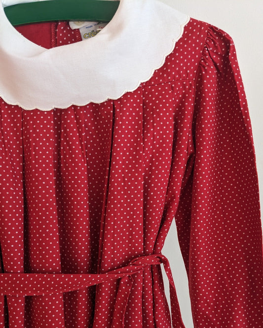 Collared red dress vintage with stars