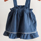 Steel blue corduroy baby dress