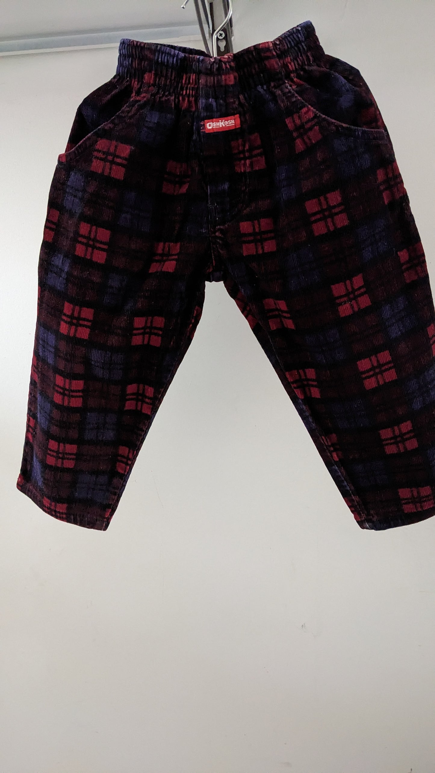 OshKosh b'Gosh burgundy and blue check pants