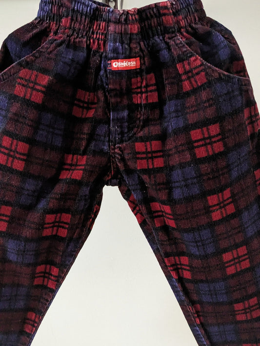 OshKosh b'Gosh burgundy and blue check pants