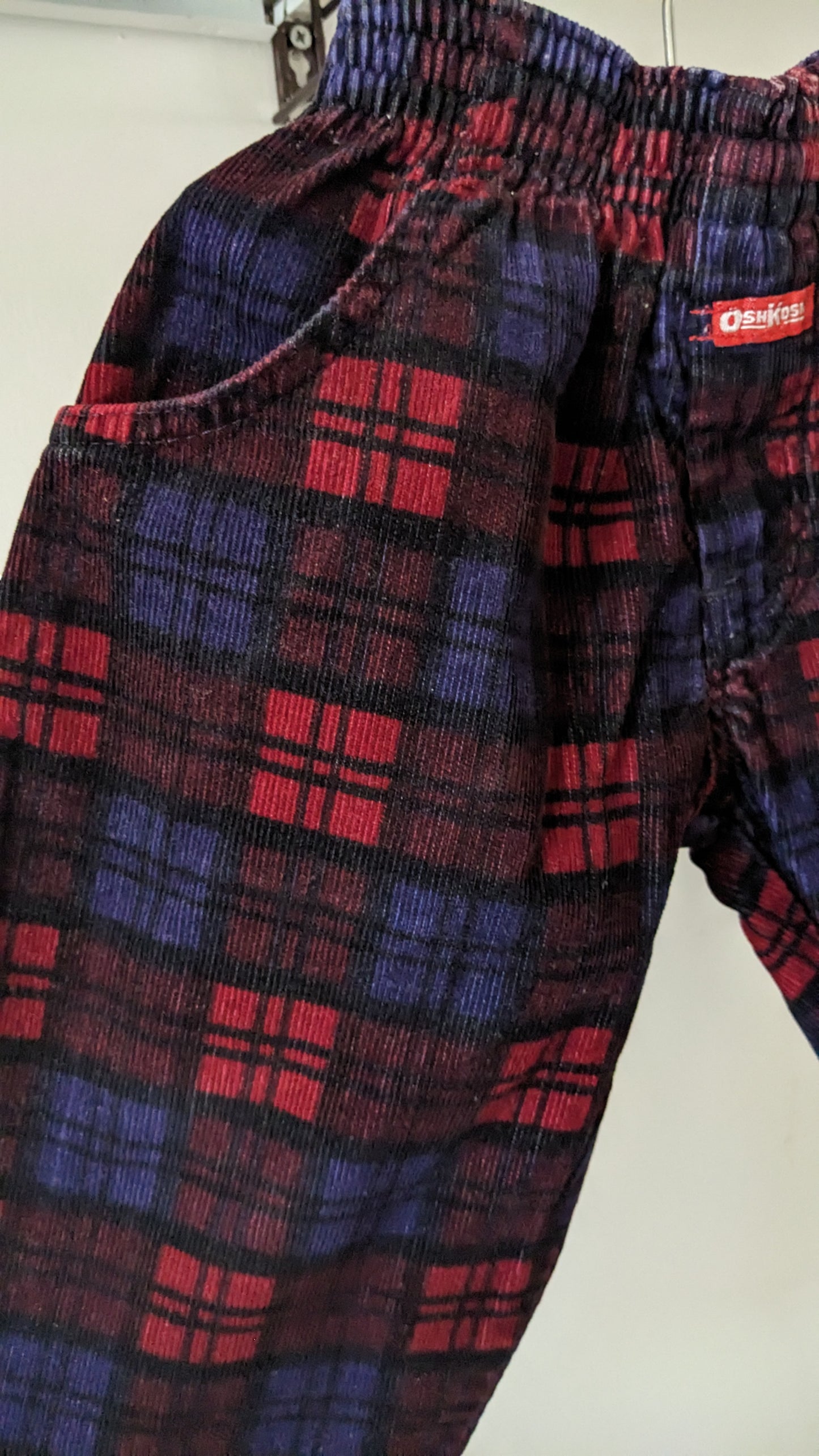 OshKosh b'Gosh burgundy and blue check pants