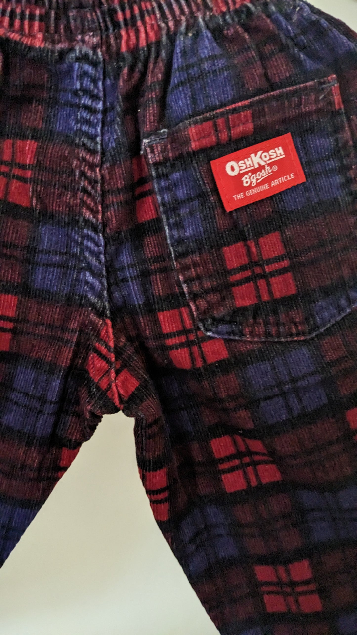 OshKosh b'Gosh burgundy and blue check pants