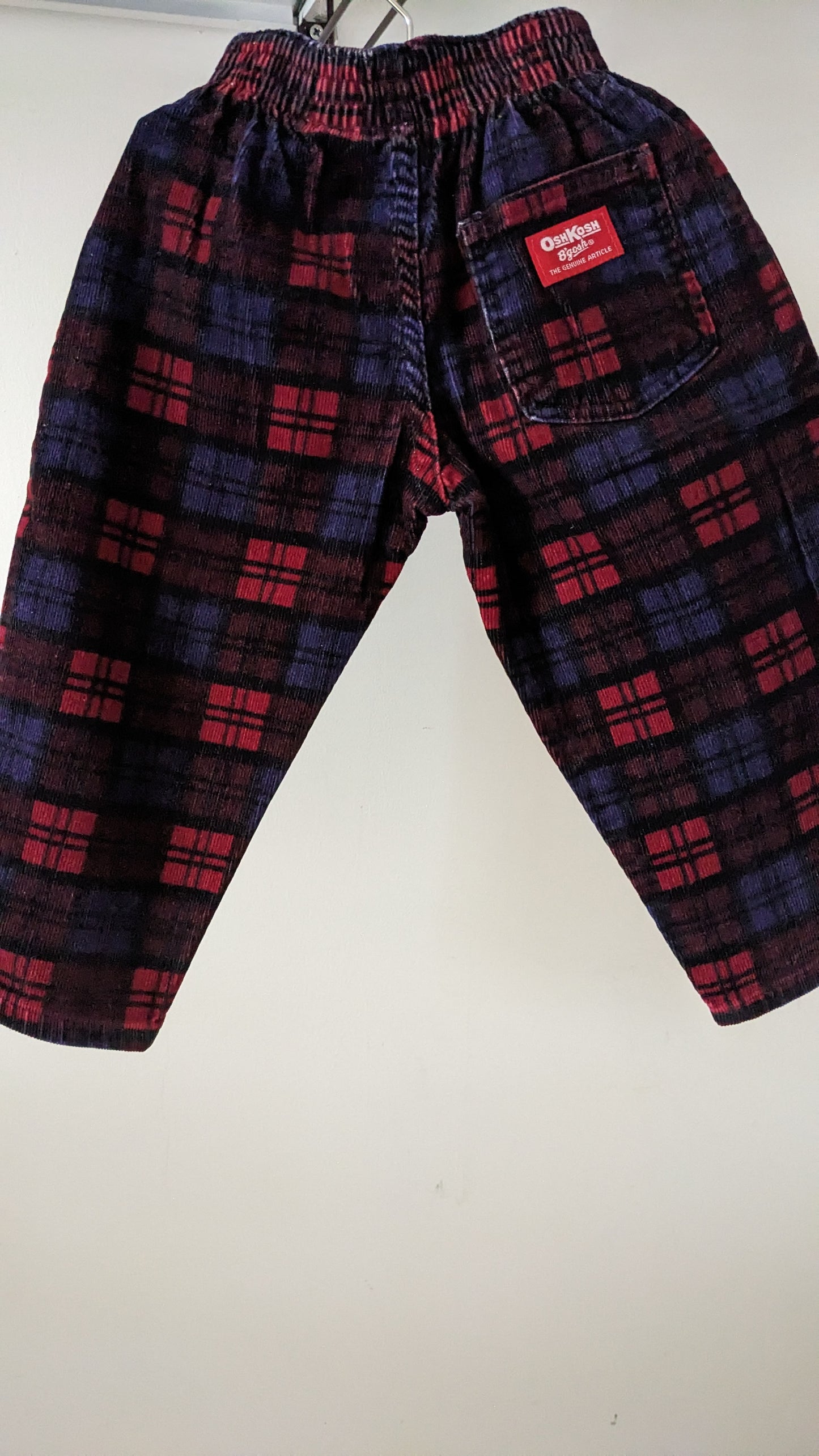 OshKosh b'Gosh burgundy and blue check pants